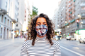 Portrait of woman with mask on the street - PhotoDune Item for Sale
