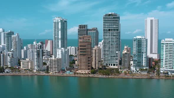 Aerial Footage of Cartagena Bocagrande