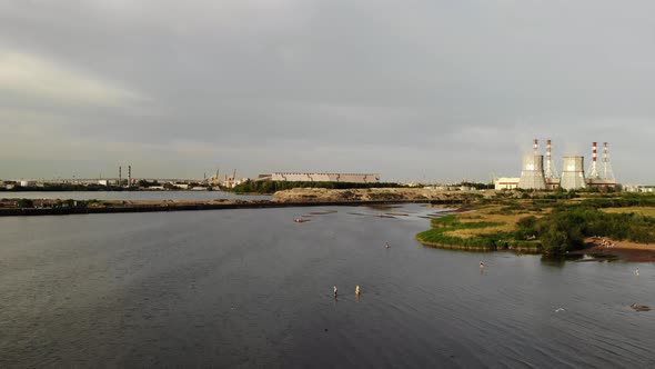 Coalfired Power Plant Station in SaintPetersburg on Shore of Gulf of Finland