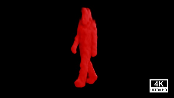 Walking Red Color Smoke Man