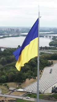 Vertical Video National Flag of Ukraine By Day