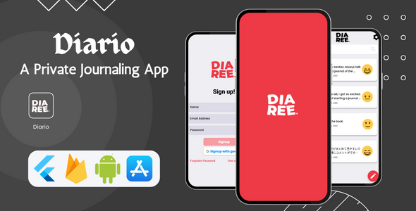 Diario v1.5 - A Private Journaling App | Flutter & Firebase | Android & iOS