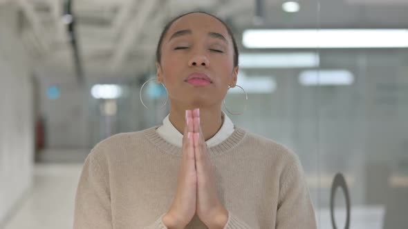 Hopeful African Woman Praying To God