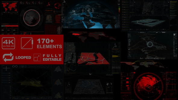 Geolocation HUD UI Pack 4K (10 screens, 170+ elements)