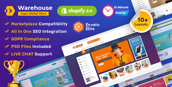 Warehouse – Advanced Shopify 2.0 Multi-purpose Mega Electronics Store