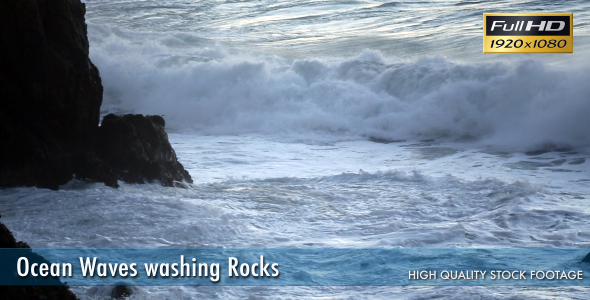 Ocean Waves Washing Rocks