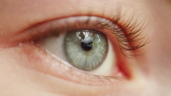 Closeup of a Eye Blinking Opening and Closing