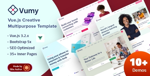 Vumy – Vuejs Multipurpose Responsive Template