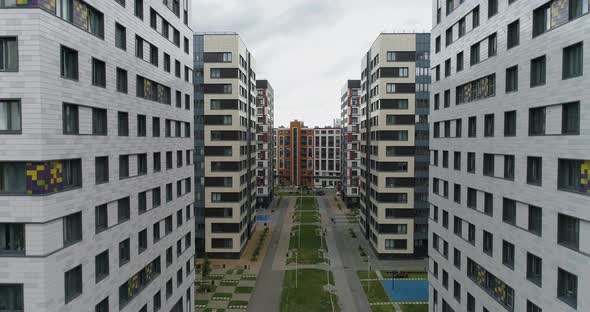 Aerial View of Modern Residential Area of City