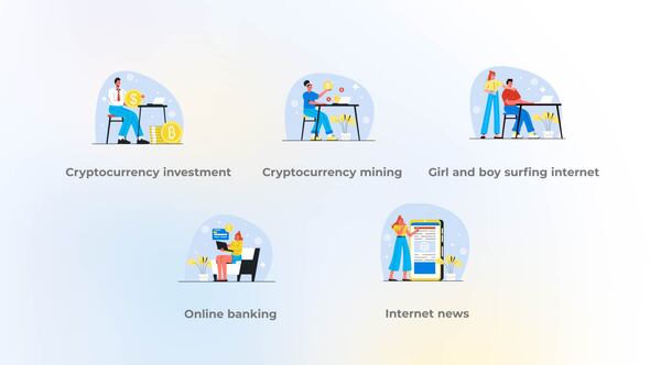 Cryptocurrency investment - Flat concept alt