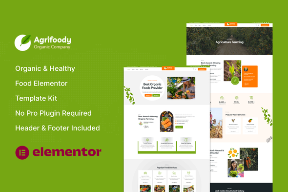 Agrifoody - Organic & Healthy Food Elementor Template Kit