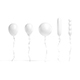 White Helium Balloons Set - 5 foil gift balloon shapes - 3DOcean Item for Sale