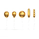 Gold Helium Balloons Set - 5 foil gift balloon shapes - 3DOcean Item for Sale