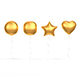 Gold Helium Balloons Set - 4 foil gift balloon shapes - 3DOcean Item for Sale