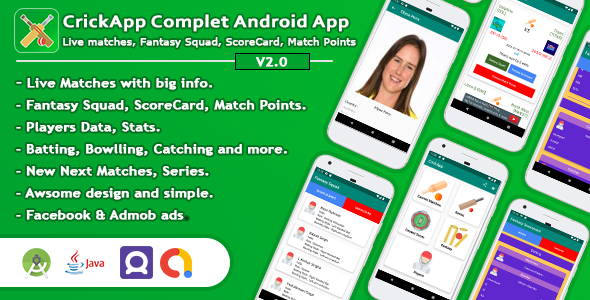 CrickApp Live Cricket Score - Fantasy Scorecard, Matches points, Squad - Android Fully App