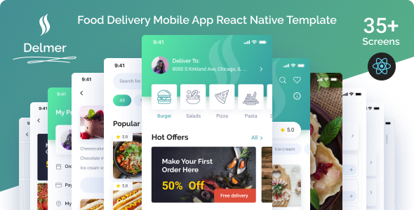 Delmer - Food Delivery Mobile App React Native Template