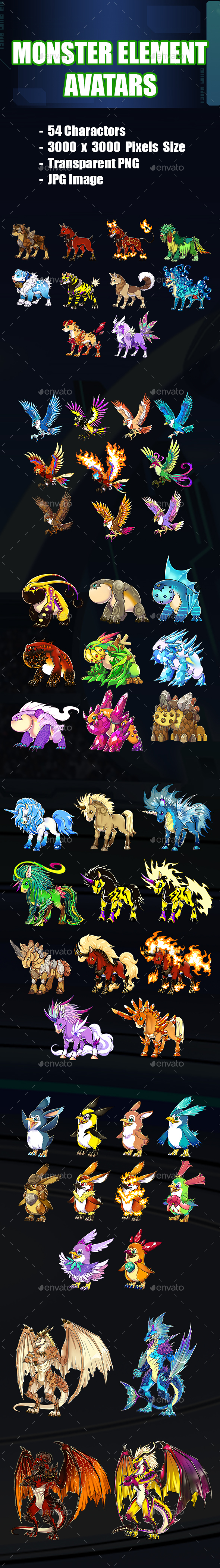 Monsters Element Avatars