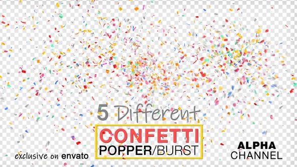 Multi Colored Popper Confetti Explosions