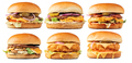 Collection of six Burgers isolated - PhotoDune Item for Sale