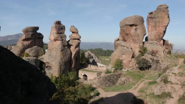 Tilting over sandstone and conglomerate formations in Western Bulgaria 4K 2160p 30fps UltraHD footag