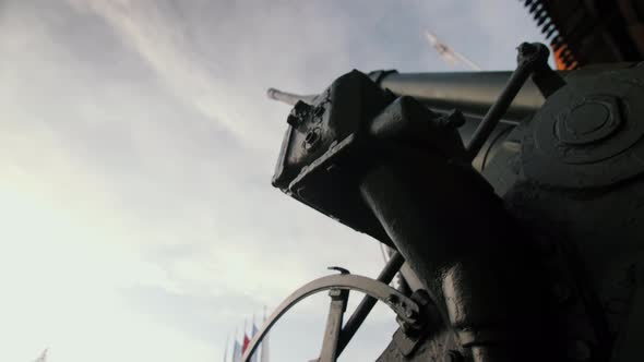 A Close Up View on the Artillerytype Weapon Canon Monument of the Great Patriotic War in the Kremlin