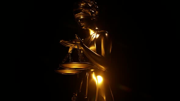 Golden Themis Statue Close Up