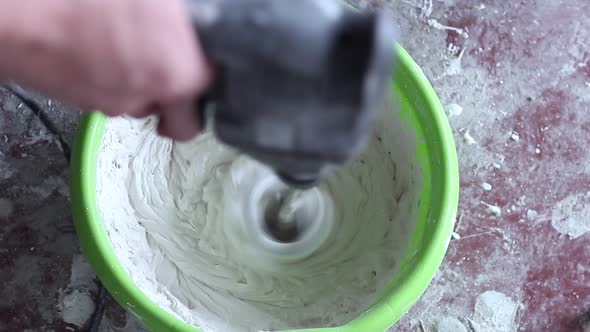 Man Uses Perforating Gun And Makes Mix For Repair