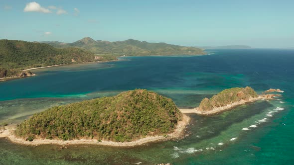 Tropical Island and Blue Sea Philippines Palawan