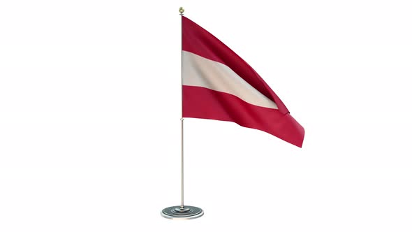 Austria  Small Flag Pole Loops With Alpha