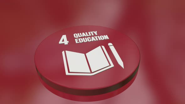 4 Quality Education The 17 Global Goals Circle Badges Icons Background Concept