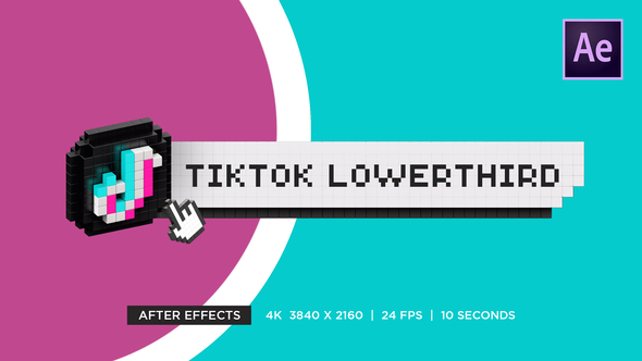 Tiktok Lowerthird 3D Pixel