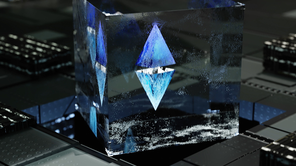 Metaverse hologram of Ethereum