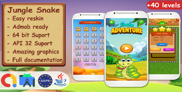 Jungle Snake Android Studio Complete Project + Admob Ready to Publish