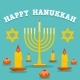 Happy Hanukkah Candles Concept Background Flat - GraphicRiver Item for Sale