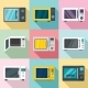 Microwave Icon Set Flat Style - GraphicRiver Item for Sale