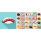 Sushi Roll Icon Set Flat Style - GraphicRiver Item for Sale
