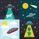 Space UFO Banner Set Flat Style - GraphicRiver Item for Sale