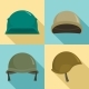 Army Helmet Icon Set Flat Style - GraphicRiver Item for Sale
