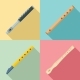 Flute Icon Set Flat Style - GraphicRiver Item for Sale