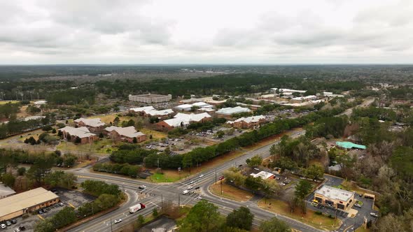 Aerial Reveal Tallahassee Community College Campus Scene