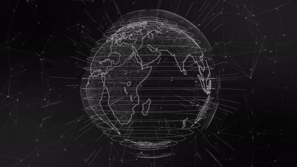 Digital particle earth animation. Vd 48