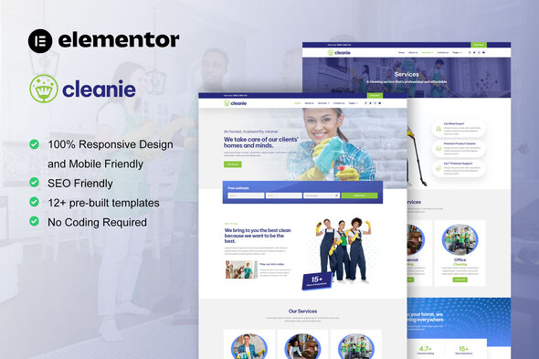 Cleanie - Cleaning Service Company Elementor Template Kit