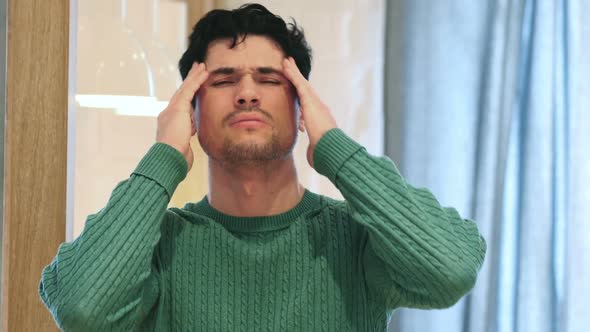 Headache Stressed AfroAmerican Man Portrait