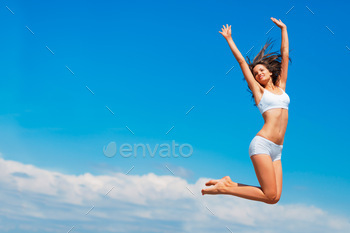  jumping high in the sky