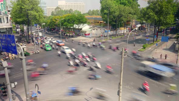 Ho Chi Minh City District 1 Busy Junction