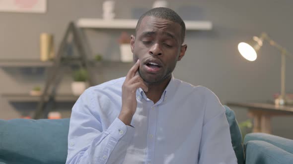 Portrait of Sick African Man Having Toothache