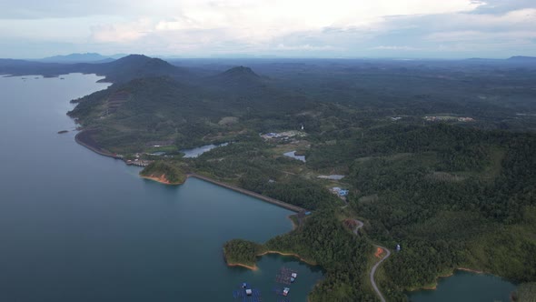 Aerial View of Fish Farms in Norway