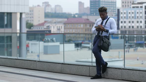 White Collar Worker Working Online with Tablet Pc