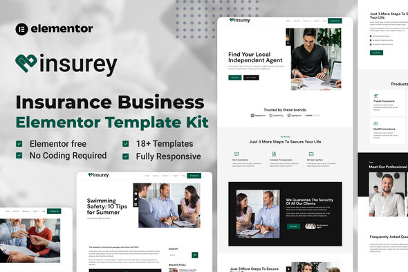 Insurey - Insurance Business Elementor Template Kit