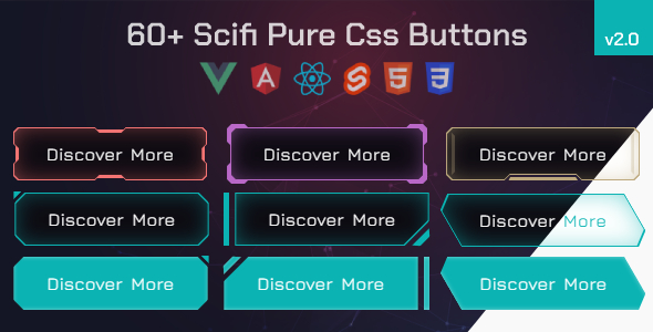 Si Buttons - 60+ Premium Scifi Pure CSS Buttons | Fully Customizable | CSS Button Generator